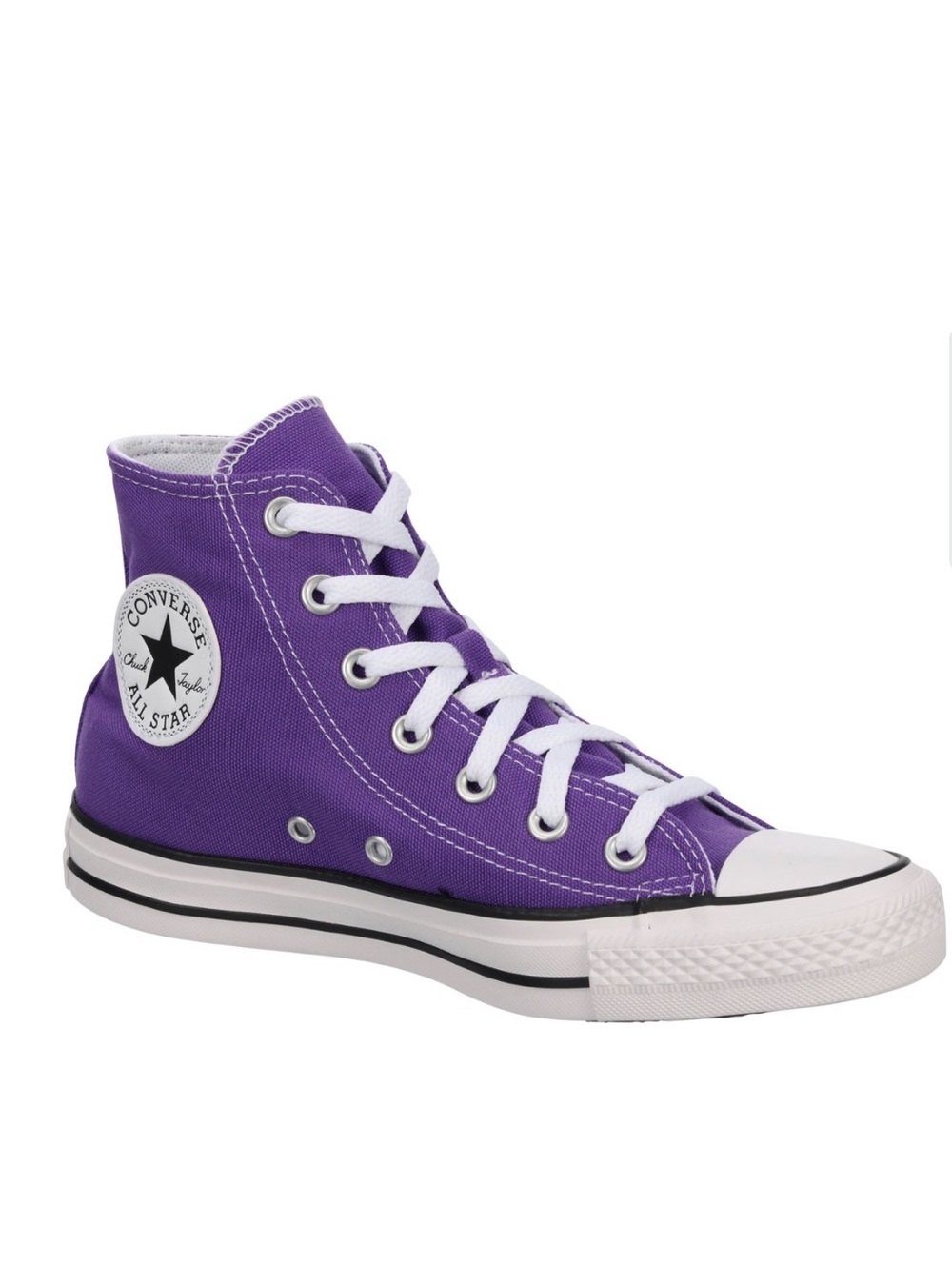 Converse High Top Sneakers in Purple with White Accents
